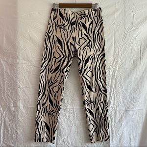 Vintage Zebra Print Cigarette Pants
